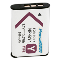 

Power2000 NPBY1 Replacement 3.7v, 800mAh Lithium Ion Battery for Sony