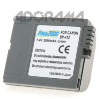 

Power2000 BP-412 Replacement Lithium-Ion 7.4v, 2000mAh Camcorder Battery for Canon BP-412