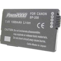 

Power2000 BP-208 Replacement Lithium-Ion 7.4v, 1000mAh Camcorder Battery for Canon BP-208