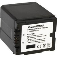 

Power2000 ACD757 Replacement Lithium-Ion 7.2v, 3000mAh Camcorder Battery for Panasonic VW-VBG260