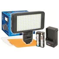 

VidPro LED-150 Ultra-Slim Daylight Video LED Light with 3200K Tungsten Filter, 4200K Soft Diffuser Filter, Li-Ion Battery (Sony L Type), Tripod Mount and Charger