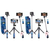 

VidPro 2 Pack 2-in-1 Mini Tripod & Selfie Stick with Bluetooth Remote Control
