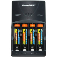 

Power2000 4 AAA Nickel Metal Hydride (NiMH) 1000mAh Rechargeable Batteries with 110/220V Rapid Battery Charger