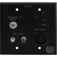 

Pro Co Sound AVP1 Audio-Visual Passive Interface Wallplate, 20Hz-20kHz Frequency Response, <200 Ohms Output Impedance, Black