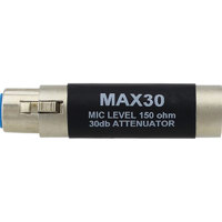 

Pro Co Sound MAX-30 In-Line Pad with 30dB of Mic Attenuation, XLR Barrel