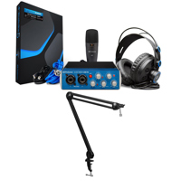 

PreSonus AudioBox 96 Studio Complete Hardware/Software Recording Kit, Includes AudioBox U SB Interface, Studio One 3 Artist Software, M7 Mic and HD7 Headphones - With Bro adcast Arm w/Internal Springs