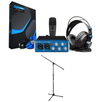 

PreSonus AudioBox 96 Studio Complete Hardware/Software Recording Kit, Includes AudioBox U SB Interface, Studio One 3 Artist Software, M7 Mic and HD7 Headphones - With Ult imate Tripod Microphone Stand