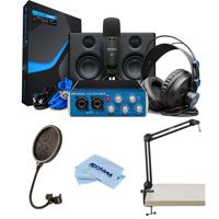 

PreSonus AudioBox Studio Ultimate Bundle Deluxe Hardware/Software Recording Collection, Includes AudioBox USB 96 Interface, Eris E3.5 Nearfield Monitors (Pair), Studio One 3 Artist Software, M7 Microphone and HD7 Headphones