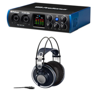 

PreSonus Studio 24c 2x2 Portable Ultra-High Definition USB Type-C Audio/MIDI Interface with XMAX-L Preamps and Studio One Artist Recording/Production Software - With AKG K 702 Dynamic Headphone