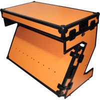 

ProX XS-ZTABLEOB Z-Style DJ Table Portable Flight Case with Handles and Wheels, Orange on Black