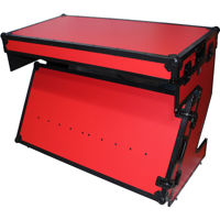 

ProX XS-ZTABLERB Z-Style DJ Table Portable Flight Case with Handles and Wheels, Black on Red