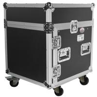 

ProX T-10MRLT Flight Case with Laptop Shelf and 4" Casters for 10U Rack x 10U Top Mixer DJ Combo