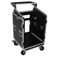 

ProX T-14MRLT Flight Case with Laptop Shelf and 4" Casters for 14U Rack x 10U Top Mixer DJ Combo