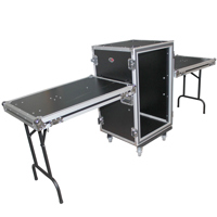 

ProX T-14RSP24WDST 14U Vertical Shockproof Amp/Rack Case with Dual Side Tables & 4 Casters, 24" Rail to Rail