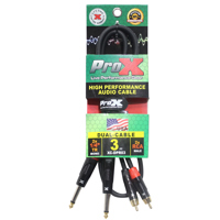 

ProX XC-DPR03 3' Dual 1/4" TS-M to Dual RCA-M Unbalanced High Performance Audio Cable