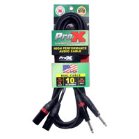 

ProX XC-DPXM10 10' Dual 1/4" TS-M to Dual XLR-M Unbalanced High Performance Audio Cable