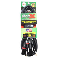 

ProX XC-DSXM10 10' Dual 1/4" TRS-M to Dual XLR3-M Balanced High Performance Audio Cable