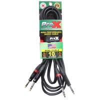 

ProX XC-DTRS10 10' Dual 1/4" TRS-M to Dual 1/4" TRS-M Balanced High Performance Audio Cable