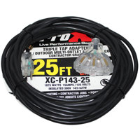 

ProX XC-P143-25 25' 14AWG 110V to 110V Female Triple Tap Adapter Power Extension Cord