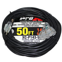 

ProX XC-P143-50 50' 14AWG 110V to 110V Female Triple Tap Adapter Power Extension Cord