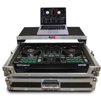 

ProX X-DJ202LT ATA-300 Style Flight Case with Sliding Laptop Shelf for Roland DJ-202 DJ Controller, Black on Silver
