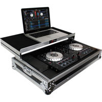 

ProX X-MXTSBLT ATA-300 Style Flight Case with Sliding Laptop Shelf for Pioneer DDJ-SB/SB2, Numark Mixtrack Pro II Digital DJ Controller, Silver on Black