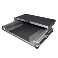 

ProX X-NVLT ATA-300 Style Road Case with Sliding Laptop Shelf for Numark NV & NVii and Mixtrack Pro 3 Digital DJ Controllers, Silver on Black