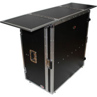 

ProX XS-DJSTN Transformer Series Fold-Away DJ Performance Desk Facade with Wheels, Silver on Black