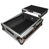 

ProX XS-M12LT ATA-300 Style Gig Ready Flight Road Case with Sliding Laptop Shelf for 12" Large Format DJ Mixers, Silver on Black