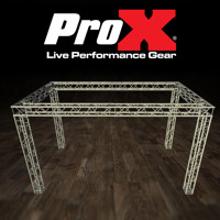 

ProX XTP-E1020-1 Exhibition Module Stand Truss Package, Includes 8x 2.5m Square Truss Segment, 2x 2m Square Truss Segment, 4x 0.5m 3-Way Square Truss 90 Degree Corner, 4x 12x12" Aluminum Base Plate
