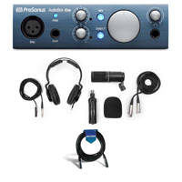 

PreSonus AudioBox iOne 2x2 USB 2.0 / iPad Recording Interface with 1 Mic Input - With Zoom ZDM-1 Podcast Microphone Pack, 20' Microphone Cable Male XLR to Female XLR