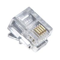 

Platinum Tools RJ11 (6P4C) Flat-Stranded Standard Modular Plugs, 25-Pack (Clamshell)