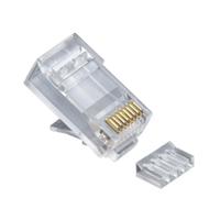 

Platinum Tools Cat6 RJ45 (8P8C) 2 Piece Round-Solid 3-Prong High Performance Connectors with Liner, 25-Pack (Clamshell)