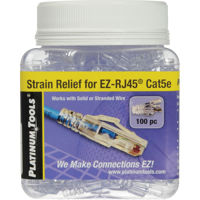 

Platinum Tools 202035J EZ-RJ45 CAT5e Snag-Proof Strain Relief, 100-Pack/Jar, Clear
