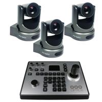 

PTZOptics 3 Pack 20x-SDI Gen2 Live Streaming Camera, Gray - With PTZOptics Third generation 4D IP Joystick & Keyboard Controller, PoE Support