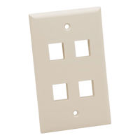 

Platinum Tools Standard 4-Port Wall Plate, Light Almond, 25-Pack
