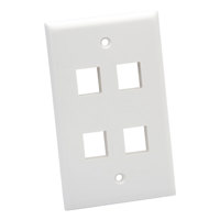 

Platinum Tools Standard 4-Port Wall Plate, White, 25-Pack