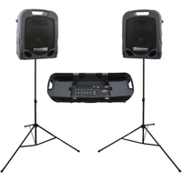 

Peavey Escort 3000 10" Woofer Portable PA System, Includes 2x Folding Speaker Stand, 2x 15' (4.57m) Speaker Patch Cable, Carrying Case