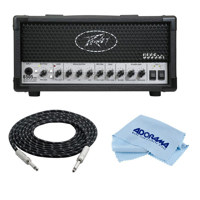 

Peavey 6505MH Micro Head Tube Guitar Amplifier, - With Pyle PCBL1F12 12ft 1/4" to 1/4" Guitar/Instrument/Amp Cable, Microfiber Cleaning Cloth