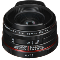 

Pentax SMCP-DA 15mm F/4 ED AL HD Lens for DSLR Cameras, Black - U.S.A. Warranty