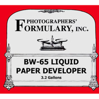 

Photographers' Formulary BW-65 Paper Developer, Liquid, Solution A & B (Each 0.5Gal), Makes 3.2-6.4Gal