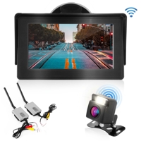 

Pyle PLCM4580WIR Backup Camera & Monitor Parking Assist System, Includes 4.3" LCD Display, Backup Camera and Wireless Transmitter/Receiver Adapter Cable