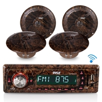 

Pyle PLMRDK19BKT Mobile Audio System, Includes Single DIN Receiver, 2x 6.5" Marine Speakers, 2x 9.8' Speaker Wire and Stereo Power & Wiring Harness, Camouflage Style