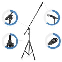 

Pyle PMKS46 Adjustable & Foldable Tripod Microphone Stand with Extending Boom Mount