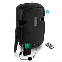 

Pyle PPHP109WMU 10" 1000W 2-Way Bluetooth Active-Powered PA Loudspeaker System, Includes Wireless Handheld Mic, Wireless Headset Mic & Beltpack Transmitter