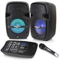 

Pyle PPHP210AMX 2-Way 10" 600W Dual Stage & Studio Bluetooth Enabled PA Speakers Kit, Includes 8-Channel Audio Mixer, 2x Tripod Speaker Stands and Wired Handheld Microphone