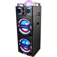 

Pyle PSUFM1043BT 2000W Portable Bluetooth Karaoke Speaker System, PA Loudspeaker with DJ Lights, Microphone, Party Lights