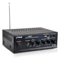 

Pyle Mini Blue Series Stereo Power Amplifier with Bluetooth, 20Hz-20kHz Frequency Response, 2x 40W Peak Power, 150mV Input Sensitivity, 4Ohms Impedance