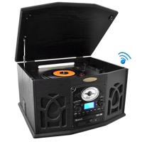 

Pyle PTCDS7UBTB Vintage Classic-Style Bluetooth Turntable Record Player with Vinyl-to-MP3 Recording Ability, CD Player & AM/FM Radio