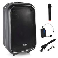 

Pyle PWMA1225BT 12" Bluetooth PA Loudspeaker Stereo System, Includes Wireless Handheld Microphone, Beltpack Transmitter and Headset Mic